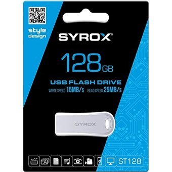 Syrox ST128 Style Desing USB 2.0 Usb Type-A 128 GB Flash Bellek Gümüş