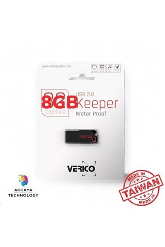 Verico Keeper USB 2.0 Usb Type-A 8 GB Flash Bellek Siyah Kırmızı