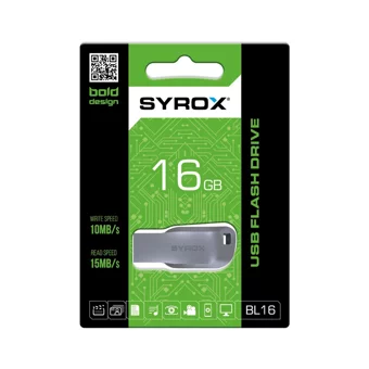 Syrox BL16 Bold Design USB 2.0 Usb Type-A 16 GB Flash Bellek Gümüş