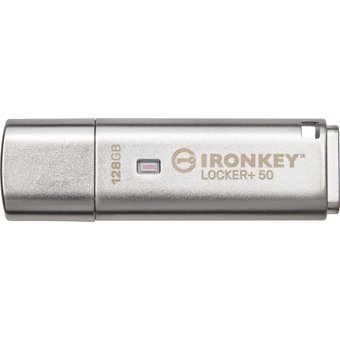 Kingston Ironkey Locker+ 50 Şifreli USB 3.2 Usb Type-A 128 GB Flash Bellek Gümüş