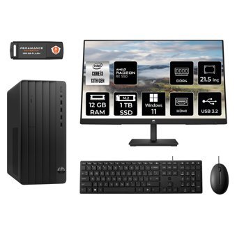 Hp Pro 290 G9 MX0ESD208 Harici Radeon RX 550 Intel Core i3 13100 12 GB Ram 1 TB SSD Tower Windows 11 Home 21.5 inç Monitörlü Masaüstü Oyuncu Bilgisayarı