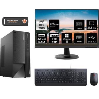 Lenovo Thinkcentre Neo 50T 12JD0008TRMNT1378 Harici Radeon RX 550 Intel Core i7 13700 32 GB Ram 1 TB SSD Tower Windows 11 Home 21.5 inç Monitörlü Masaüstü Oyuncu Bilgisayarı + PER4 BELLEK