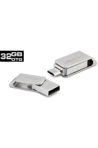 Auris Mini Çift Taraflı USB 3.1 Micro Usb 32 GB Flash Bellek Gümüş