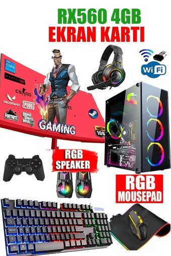Dmc N153X Harici Radeon RX 560 Intel Core i5 9400F 16 GB Ram 500 GB HDD + 256 GB SSD Tower FreeDos 24 inç Monitörlü Masaüstü Oyuncu Bilgisayarı