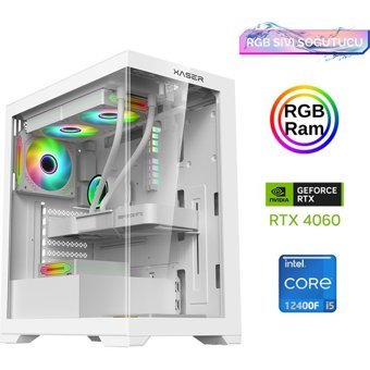 Xaser XSR756 Harici GeForce RTX 4060 Intel Core i5 12400F 16 GB Ram 512 GB SSD Tower FreeDos Masaüstü Oyuncu Bilgisayarı
