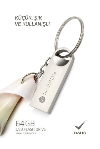 Maxron USB 2.0 Usb Type-A 64 GB Flash Bellek Gümüş