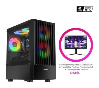 Creature CRTG58 Harici GeForce RTX 4060 Intel Core i5 12400F 16 GB Ram 512 GB SSD Tower FreeDos 24 inç Monitörlü Masaüstü Oyuncu Bilgisayarı