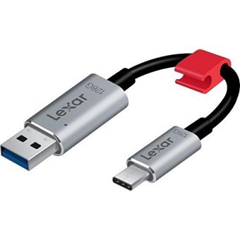 Lexar Jumpdrive C20C Şifreli Çift Taraflı USB 3.1 Lightning - Type-C 128 GB Flash Bellek Gri