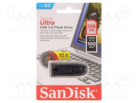 Sandisk Ultra Sdcz48-256G-U46 Şifreli USB 3.1 Usb Type-A 256 GB Flash Bellek Siyah