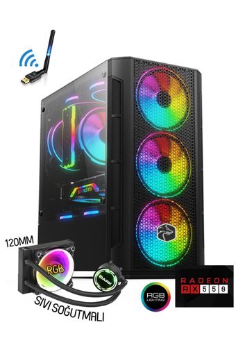 Zeiron Colder X17 Harici Radeon RX 550 AMD Ryzen 5 5500 16 GB Ram 512 GB SSD Tower FreeDos Masaüstü Oyuncu Bilgisayarı