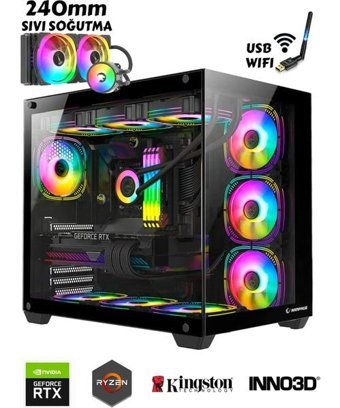 Noder X3 Harici GeForce RTX 3050 AMD Ryzen 5 5600 32 GB Ram 1 TB HDD + 512 GB SSD Tower FreeDos Masaüstü Oyuncu Bilgisayarı