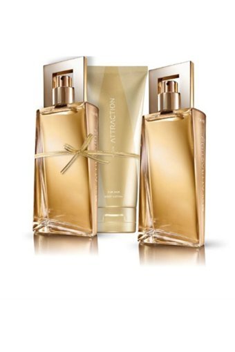 Avon Attraction 3 Parça Kadın Parfüm Seti EDP 50 ml 2 Adet + Vücut Losyonu