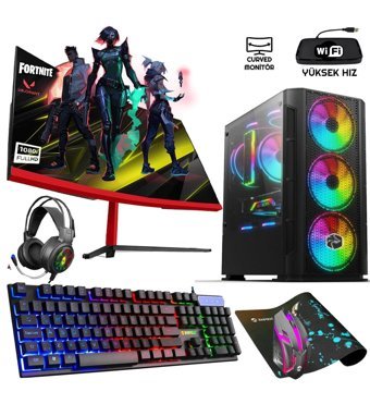 Biggamex GM81 Harici GeForce GTX 1050 Tİ Intel Core i5 3470 16 GB Ram 512 GB SSD Tower FreeDos 23.8 inç Monitörlü Masaüstü Oyuncu Bilgisayarı