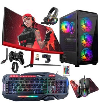 Turbox Voyager Harici GeForce GT 740 Intel Core i5 3470 16 GB Ram 1 TB SSD Tower FreeDos 23.6 inç Monitörlü Masaüstü Oyuncu Bilgisayarı