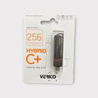 Verico Hybrid C+ USB 3.1 Usb Type-C 256 GB Flash Bellek Siyah
