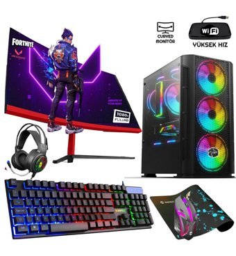 Biggamex GM72 Harici Radeon RX 550 Intel Core i5 3470 16 GB Ram 512 GB SSD Tower FreeDos 23.8 inç Monitörlü Masaüstü Oyuncu Bilgisayarı