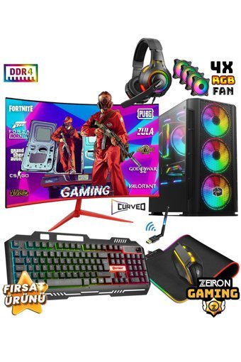 Zeiron NRX40 Harici Radeon RX 580 Intel Core i5 12400F 32 GB Ram 512 GB SSD Tower FreeDos 23.8 inç Monitörlü Masaüstü Oyuncu Bilgisayarı