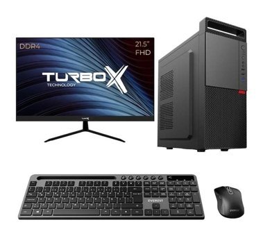 Turbox TX5512 Harici Radeon R5 230 AMD Ryzen 5 3600 16 GB Ram 1 TB SSD Tower FreeDos 21.5 inç Monitörlü Masaüstü Oyuncu Bilgisayarı