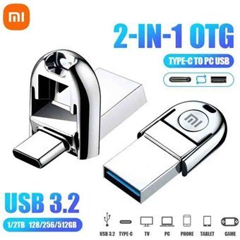 Xiaomi Mini Çift Taraflı USB 3.2 Usb Type-C 2 TB Flash Bellek Gümüş