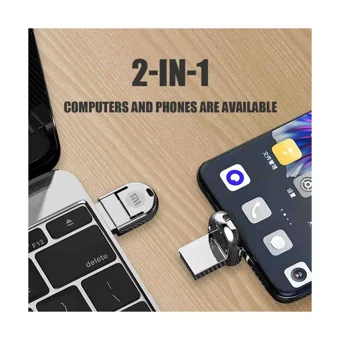 Xiaomi Mini Çift Taraflı USB 3.2 Usb Type-C 2 TB Flash Bellek Gümüş