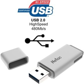 Netac NT03U185N-128G-30WH USB 2.0 Usb Type-A 128 GB Flash Bellek Beyaz