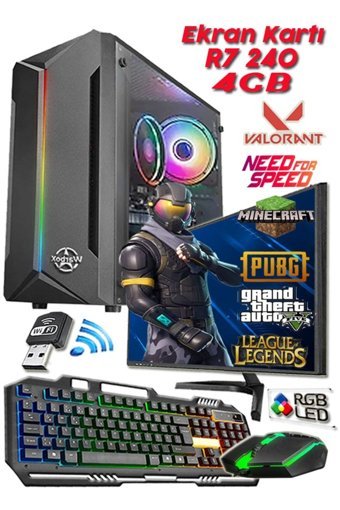 Warbox Alpin Pro Harici Radeon R7 240 Intel Core i7 860 8 GB Ram 120 GB HDD + 120 GB SSD Tower FreeDos 19.5 inç Monitörlü Masaüstü Oyuncu Bilgisayarı