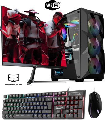 Izoly Spinda X Harici Radeon RX 580 AMD Ryzen 7 3700X 16 GB Ram 256 GB SSD Tower FreeDos 24 inç Monitörlü Masaüstü Oyuncu Bilgisayarı