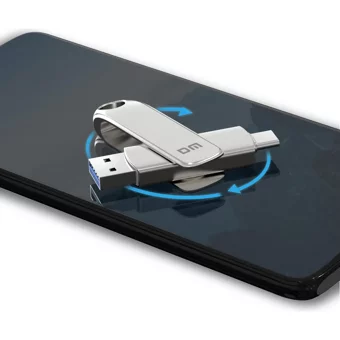 DM PD189 Çift Taraflı USB 3.1 Usb Type-A Type-C 512 GB Flash Bellek Gri