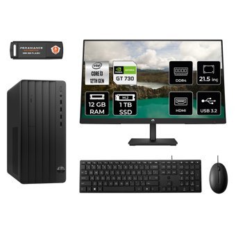Hp Pro 290 G9 MA1EAD308 Harici GeForce GT 730 Intel Core i3 12100 12 GB Ram 1 TB SSD Tower FreeDos 21.5 inç Monitörlü Masaüstü Oyuncu Bilgisayarı