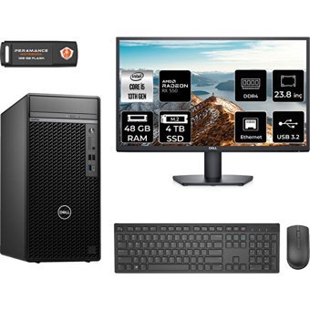 Dell Optiplex 7010MT N010O7010MTUMNT1345 Harici Radeon RX 550 Intel Core i5 13500 48 GB Ram 4 TB SSD Tower FreeDos 23.8 inç Monitörlü Masaüstü Oyuncu Bilgisayarı + PER4 BELLEK