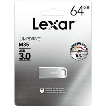 Lexar Jumpdrive M35 Şifreli USB 3.0 Usb Type-A 64 GB Flash Bellek Gümüş