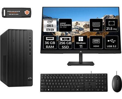 Hp Pro 290 G9 6D3A5EAMNT1431 Harici Radeon RX 550 Intel Core i5 12500 36 GB Ram 256 GB SSD Tower Windows 11 Pro 21.5 inç Monitörlü Masaüstü Oyuncu Bilgisayarı + PER4 BELLEK