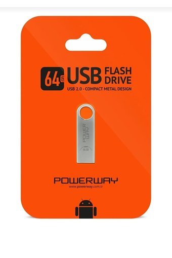 Powerway PW-64GB Mini USB 2.0 Usb Type-A 64 GB Flash Bellek Gri