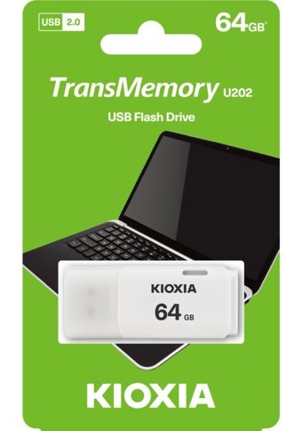 Kioxia Transmemory U301 Lu301W064Gg4 USB 2.0 Usb Type-A 64 GB Flash Bellek Beyaz