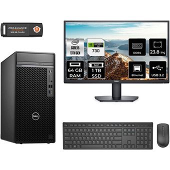 Dell Optiplex 7010MT N010O7010MTUMNT2348 Harici GeForce GT 730 Intel Core i5 13500 64 GB Ram 1 TB SSD Tower FreeDos 23.8 inç Monitörlü Masaüstü Oyuncu Bilgisayarı + PER4 BELLEK