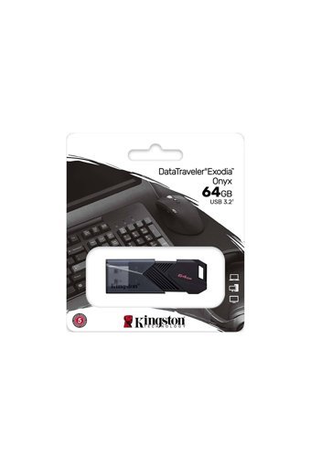 Kingston Data Traveler Exodia Onyx USB 3.2 Usb Type-A 64 GB Flash Bellek Siyah