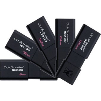 Kingston Data Traveler 100 G3 Şifreli USB 3.0 Usb Type-A 128 GB Flash Bellek Siyah