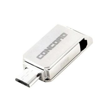 Concord C-OTG Mini Çift Taraflı USB 2.0 Usb Type-A Micro-A 8 GB Flash Bellek Gri