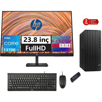 Hp 290 Pro G9 5624A8ET20 Harici Radeon RX 550 Intel Core i7 13700 64 GB Ram 4 TB SSD Tower FreeDos 23.8 inç Monitörlü Masaüstü Oyuncu Bilgisayarı + Zetta Flash Bellek