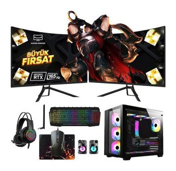 Ramtech Boldy RG226 Harici GeForce RTX 3060 Intel Core i7 10700F 32 GB Ram 500 GB + 1 TB SSD Tower FreeDos 24 inç Monitörlü Masaüstü Oyuncu Bilgisayarı