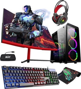 Zeiron Rapid X80 Harici GeForce GTX 1050 Tİ Intel Core i5 10400F 16 GB Ram 512 GB SSD Tower FreeDos 24 inç Monitörlü Masaüstü Oyuncu Bilgisayarı
