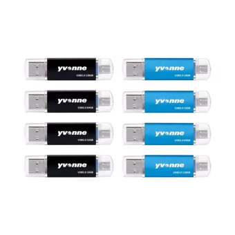 Yvonne Yt601-2 Çift Taraflı USB 2.0 Usb Type-A 16 GB Flash Bellek Mavi