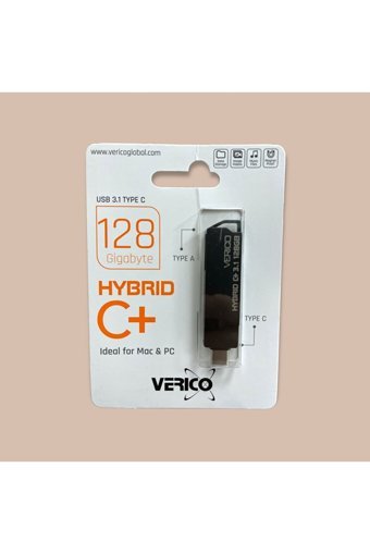 Verico Hybrid C+ USB 3.1 Usb Type-C 128 GB Flash Bellek Siyah