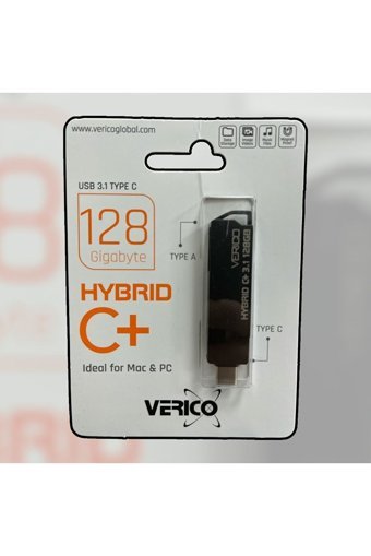 Verico Hybrid C+ USB 3.1 Usb Type-C 128 GB Flash Bellek Siyah