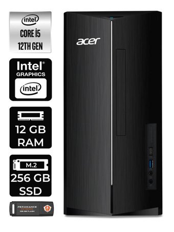 Acer Aspire TC1760 DT.BHUEM.005 Dahili Intel UHD Graphics 730 Intel Core i5 12400 12 GB Ram 256 GB SSD Tower FreeDos Masaüstü Bilgisayar + PER4 BELLEK