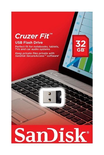 Sandisk Cruzer Fit Sdcz33-032G-G35 Şifreli Mini USB 2.0 Usb Type-C 32 GB Flash Bellek Siyah