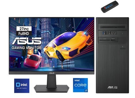 Asus S500TE-I7161TBB0D G1S500TE-I7161TBB0D50 Dahili Intel UHD Graphics 770 Intel Core i7 13700 16 GB Ram 4 TB SSD Tower Windows 11 Pro 27 inç Monitörlü Masaüstü Bilgisayar + Zetta Flash Bellek