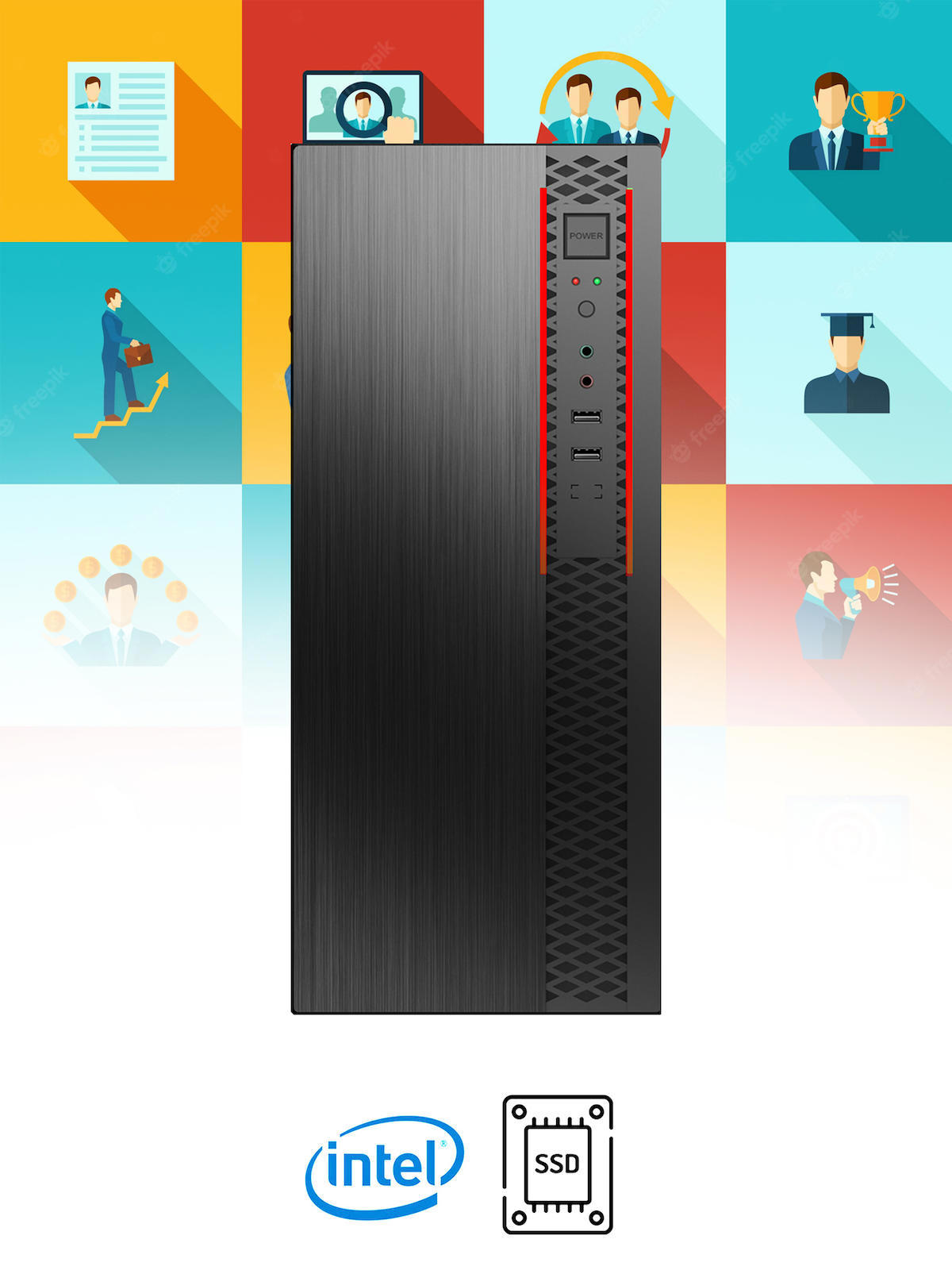 Ramtech Workforce WF325 Dahili Intel HD Graphics 2500 Intel Core i5 3470 16 GB Ram DDR3 128 GB SSD Tower FreeDos Masaüstü Bilgisayar