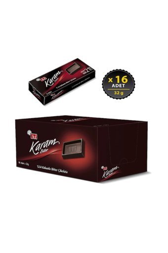 Eti Karam Napoliten Bitter Çikolata 32 gr 16 Adet