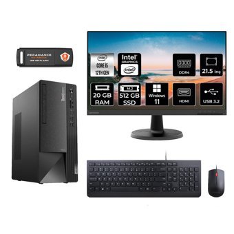 Lenovo Thinkcentre Neo 50T M0MJTXD067 Dahili Intel UHD Graphics 730 Intel Core i5 12400 20 GB Ram 512 GB SSD Tower Windows 11 Home 21.5 inç Monitörlü Masaüstü Bilgisayar